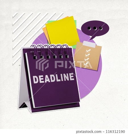Calendar with deadline text with a checkmark list Calendar with deadline text with a checkmark list 116312190