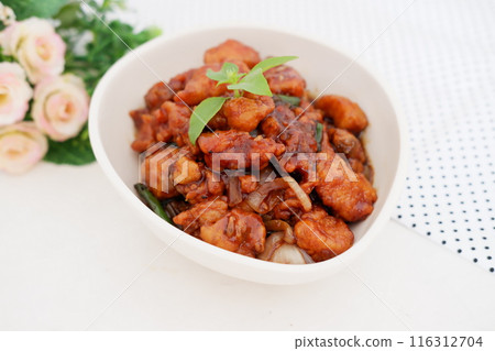 delicious teriyaki chicken as a background delicious teriyaki chicken as a background 116312704