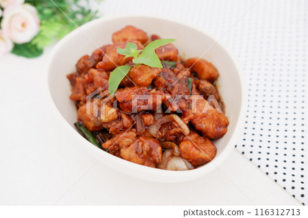 delicious teriyaki chicken as a background 116312713