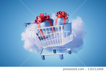consumerism, supermarket, pushcart 116312808
