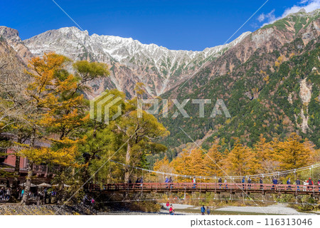 Spectacular views of Kamikochi [Autumn 2023] Kappa Bridge and the Hotaka Mountain Range 116313046