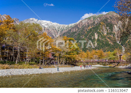 Spectacular views of Kamikochi [Autumn 2023] Kappa Bridge and the Hotaka Mountain Range 116313047