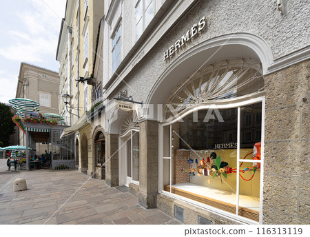 Hermes brand store in Salzburg, Austria Hermes brand store in Salzburg, Austria 116313119