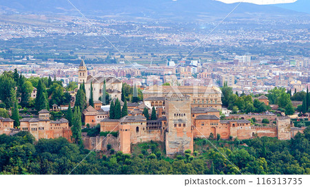 Alhambra Palace as seen from San Miguel Observatory [Granada, Spain] 116313735