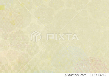 Japanese pattern and gold glitter Japanese paper illustration material Japanese pattern and gold glitter Japanese paper illustration material 116313762