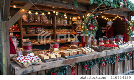 Christmas souvenir shops lined up in front of the store 116314129