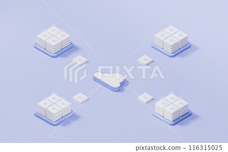 Cloud computing concept, 3d rendering. 116315025
