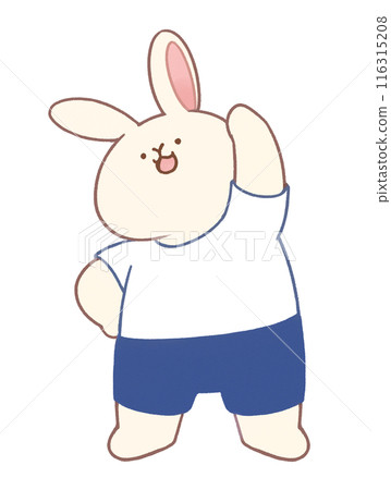 Rabbit doing radio exercises Rabbit doing radio exercises 116315208