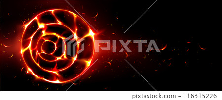 Abstract fire ring isolated on black background Abstract fire ring isolated on black background 116315226
