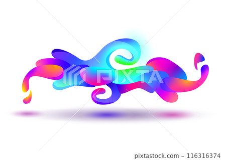 Colorful abstract gradient shape, wave fluid splash. Creative background banner, design vector element 116316374