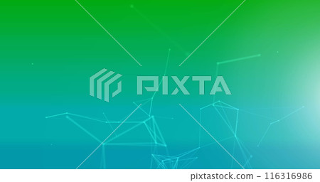 Image of network of connections on green background 116316986