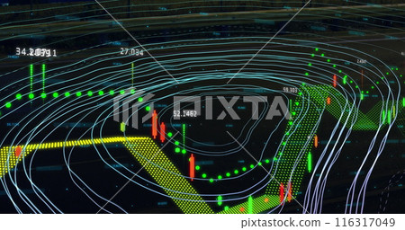 Image of data processing over dark background Image of data processing over dark background 116317049
