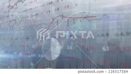 Image of financial data processing over business people Image of financial data processing over business people 116317384