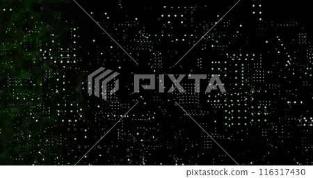 Image of rows of dots pattern  against green background 116317430