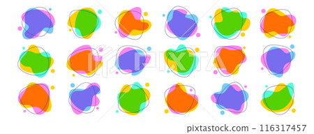 Set of color irregular liquid blobs or freeform organic abstract shapes Set of color irregular liquid blobs or freeform organic abstract shapes 116317457