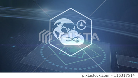 Image of an icon, computer circuit board and data processing 116317514