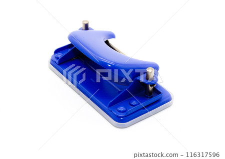 A picture of paper punching machine on white background A picture of paper punching machine on white background 116317596