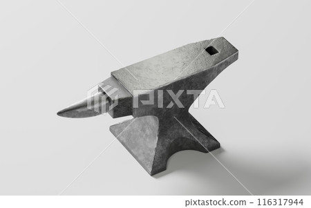 Metal anvil with black background, 3d rendering. 116317944