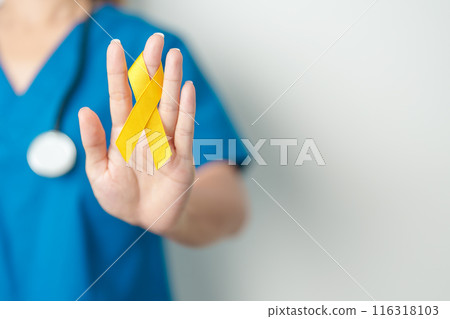 Sarcoma Cancer day July, Yellow September, Suicide prevention day, Childhood, bone and bladder cancer Awareness month, Yellow Ribbon for supporting people life and illness. Health and World cancer day 116318103