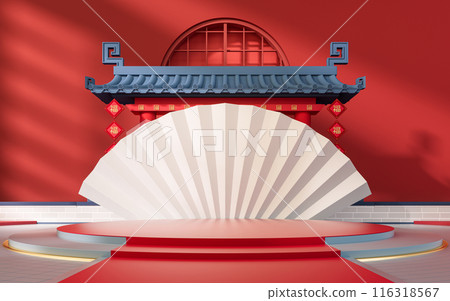 Empty stage with Chinese style Empty stage with Chinese style 116318567