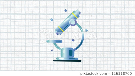 A digitally generated image of a microscope icon moving over a white background A digitally generated image of a microscope icon moving over a white background 116318760