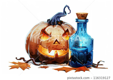 Halloween Pumpkin and Potion Bottle Halloween Pumpkin and Potion Bottle 116319127