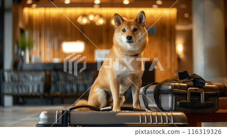 Shiba Inu at Hotel Lobby 116319326