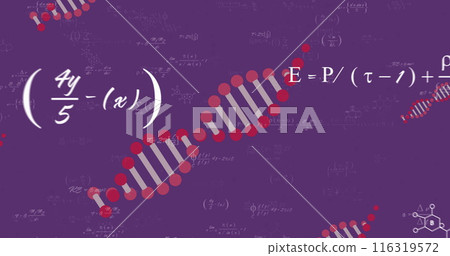 Image of dna chains and mathematical equations... - Stock Illustration ...