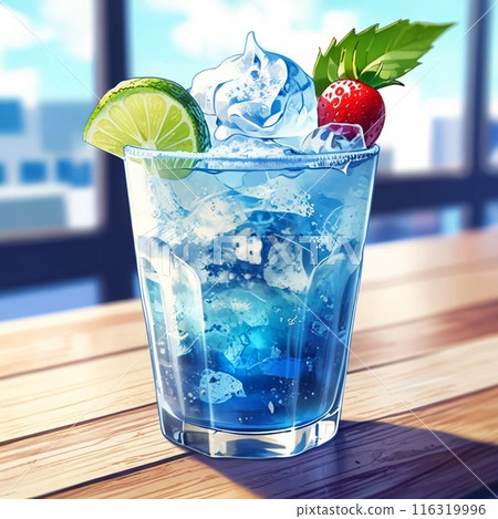 玻璃杯中的冷蘇打水 116319996