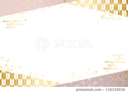 紫色敬老日背景日本圖案框架 116320036