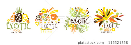 Exotic Original Design Label and Logo Vector Set 116321838