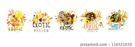 Exotic Original Design Label and Logo Vector Set Exotic Original Design Label and Logo Vector Set 116321839