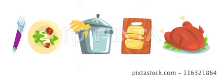 Chef Cooking Different Object and Item Vector Set Chef Cooking Different Object and Item Vector Set 116321864