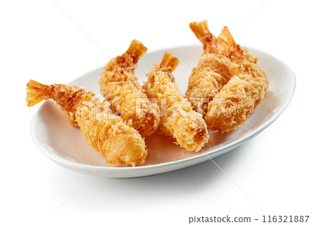 plate of fried shrimps 116321887