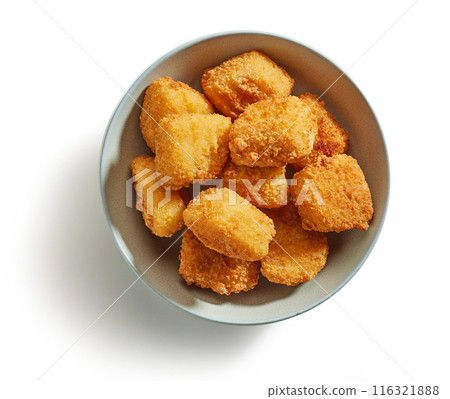 fried fish fillet nuggets 116321888