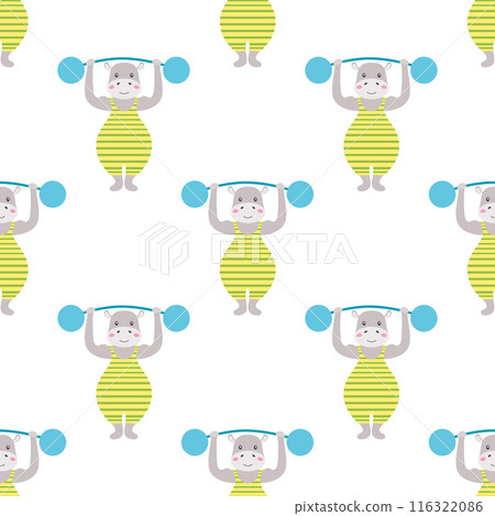 seamless pattern with circus hippo seamless pattern with circus hippo 116322086