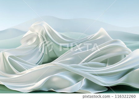 abstract wave shape background with curvy lines, white and green color 116322260