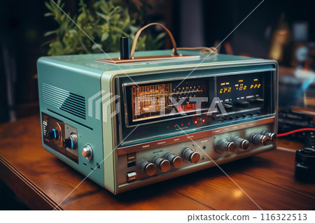 retro analog device for industry and scientific research and measurements, object closeup, concept of retro futurism lamp electronics retro analog device for industry and scientific research and measurements, object closeup, concept of retro futurism lamp electronics 116322513