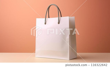 white shopping bag with empty space, pich buzz studio background 116322642