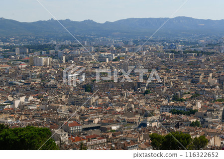 Marseille aerial panoramic view. Marseille is the second largest city of France. Marseille aerial panoramic view. Marseille is the second largest city of France. 116322652