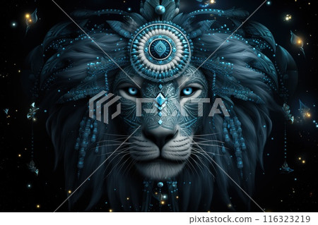 Leo horoscope fantasy sign with galaxy stars background Leo horoscope fantasy sign with galaxy stars background 116323219