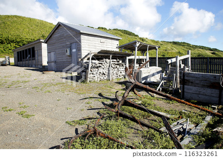 北海道：原花田家榕樹的柴火儲存區與生鏽的漁船錨 116323261