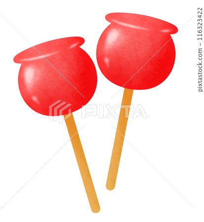 Illustration of two candy apples 116323422
