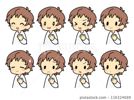 Short wolf character facial expression set Short wolf character facial expression set 116324089