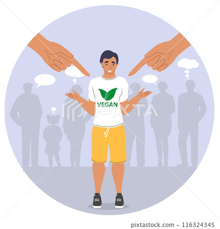 Vegan social pressure and discrimination vector illustration Vegan social pressure and discrimination vector illustration 116324345