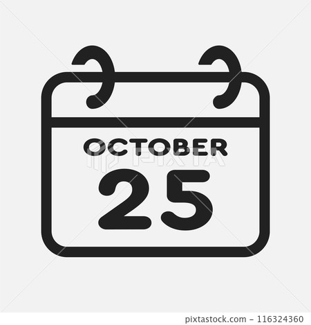 Icon page calendar day - 25 October 116324360