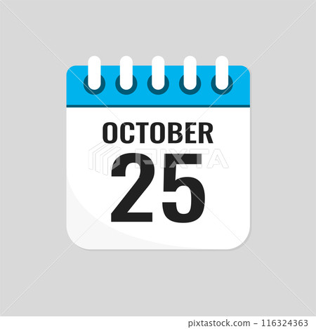 Icon page calendar day - 25 October Icon page calendar day - 25 October 116324363