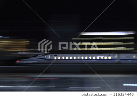 The Tokaido-Sanyo Shinkansen N700S series running through the night The Tokaido-Sanyo Shinkansen N700S series running through the night 116324446