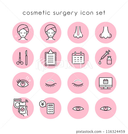 整容手術圖標集 116324459