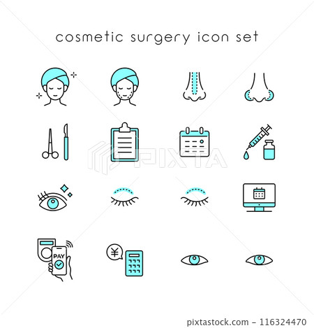 Cosmetic surgery icon set Cosmetic surgery icon set 116324470